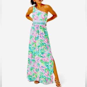NWOT, Lilly Pulitzer Malia Maxi one-shoulder dress!